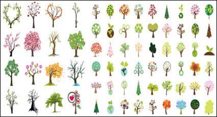 Разновидности деревьев векторного материала