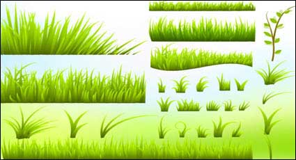 緑の芝生のベクター素材