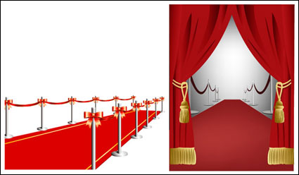 Material de origem do tapete vermelho cortina vector