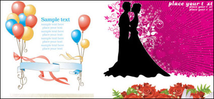 Marriage theme vector of material
