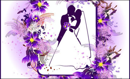Marriage theme lace vector of material