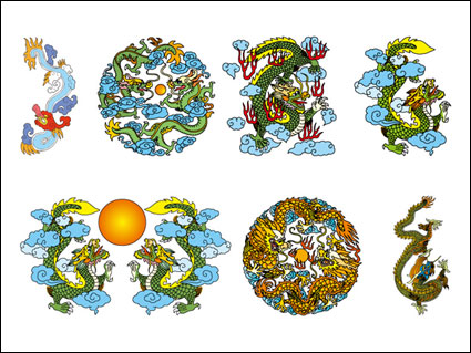 Material de vetor do dragão chinês clássico ter