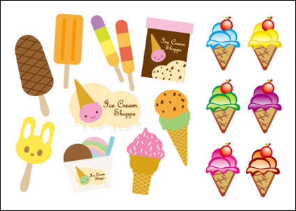 Векторни сладък сладолед