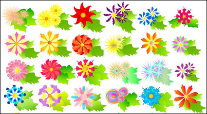 カラフルな花のベクトル材料