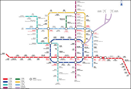 Diagrama de vetor de versão de Pequim metrô linha 09	