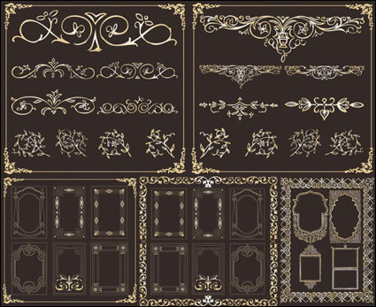 Material retro frame elements vector