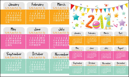 Lucu kartun 2011 kalender vektor