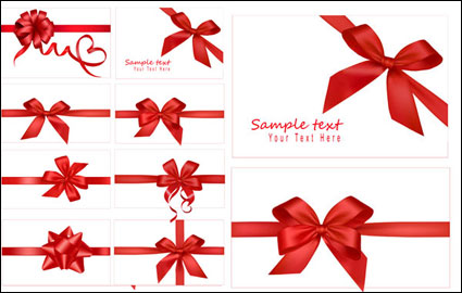 festive gift bow vector material