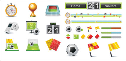 Iconos de vector de tema de fútbol