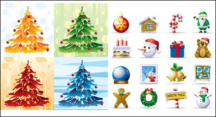 Элементы милые иконы Рождества