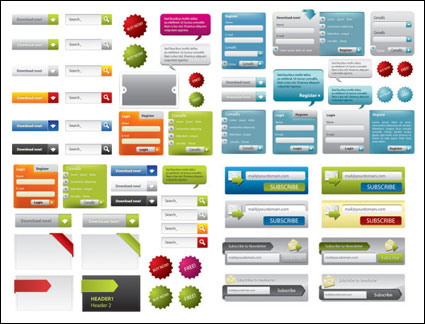 Material de vetor de uma variedade de elementos de design web