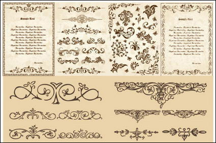 ヨーロッパの古典的なパターン ベクトル材料