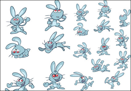 かわいい漫画のウサギ - ベクトル
