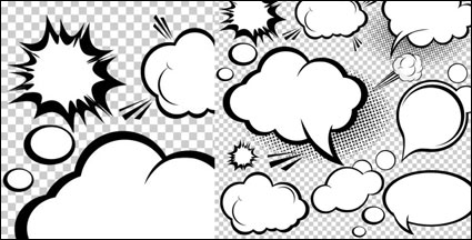 Camada de nuvem de cogumelo estilo cartoon 02 - Vector