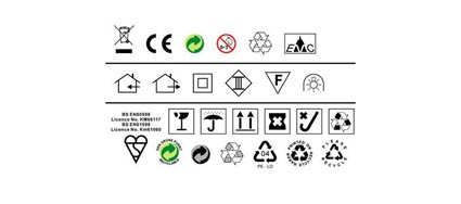 Marcado CE, como icono de la Papelera de protección del medio ambiente