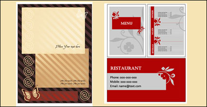 3 conjuntos de menus, tais como material de vetor de modelo de cartão de visita