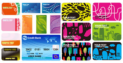 व्यापार कार्ड टेम्पलेट वेक्टर माल की 4 सेट करता है