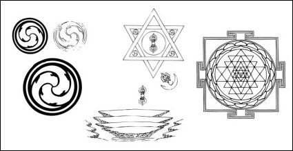 Symboles de bouddhistes, diagramme d'objets