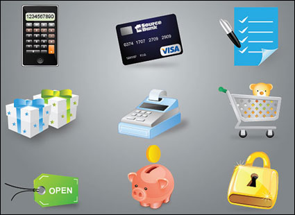 Calculadora, tarjetas de crédito, caja registradora, para guardar el bote de dinero