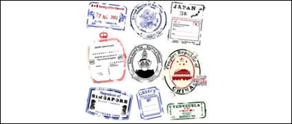 Beberapa negara postmark vektor bahan