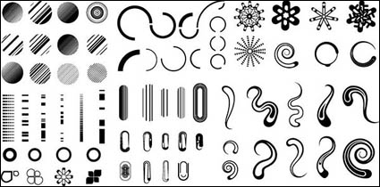 Série d'éléments de design noir et blanc de vecteurs matériel -3 (graphiques simples)