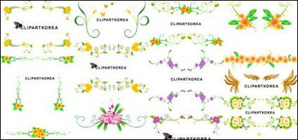 Flores vectoriales y patrón de encaje