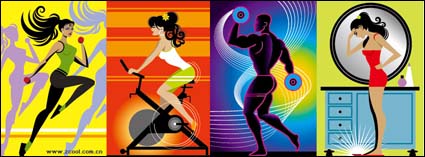 Fitness Serie Illustrator-Vektor-material