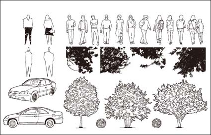 Mobil, pohon, vektor