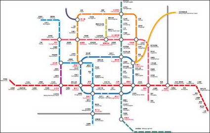 Vektor transportasi kereta bawah tanah Beijing