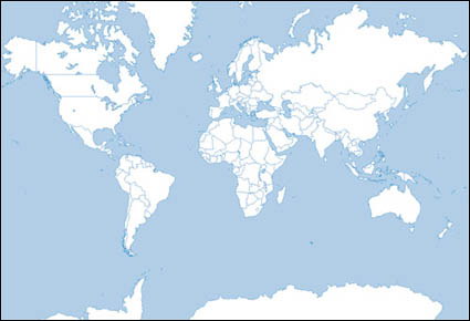 Vector de silueta de mapa mundial