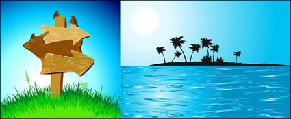 Кокосовых пальм и море остров ориентиром вектор