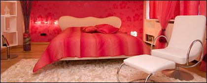 Красный тон материала изображения комнаты