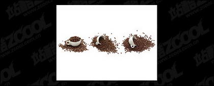 コーヒー豆素材-2 画像します。