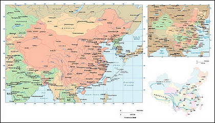 Mappa vettoriale di Cina