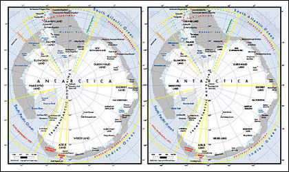 절묘 한 소재 세계-남극 대륙의 지도 벡터 지도