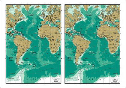 Векторная карта мира изысканный материал - Атлантического карта