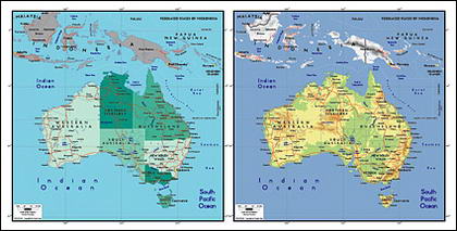 वेक्टर दुनिया उत्तम सामग्री - ऑस्ट्रेलिया के नक्शे के मानचित्र