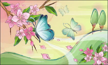 bunga dan kupu-kupu