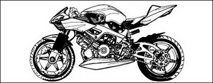 Material de vectores de motocicleta de blanco y negro