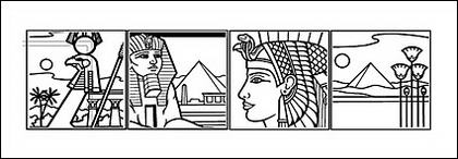 Carte vecteur de l'Égypte 4 grille dessin au trait