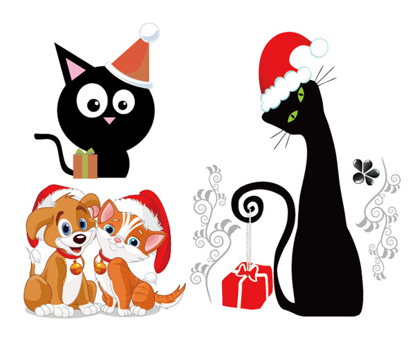 clipart christmas cats - photo #42
