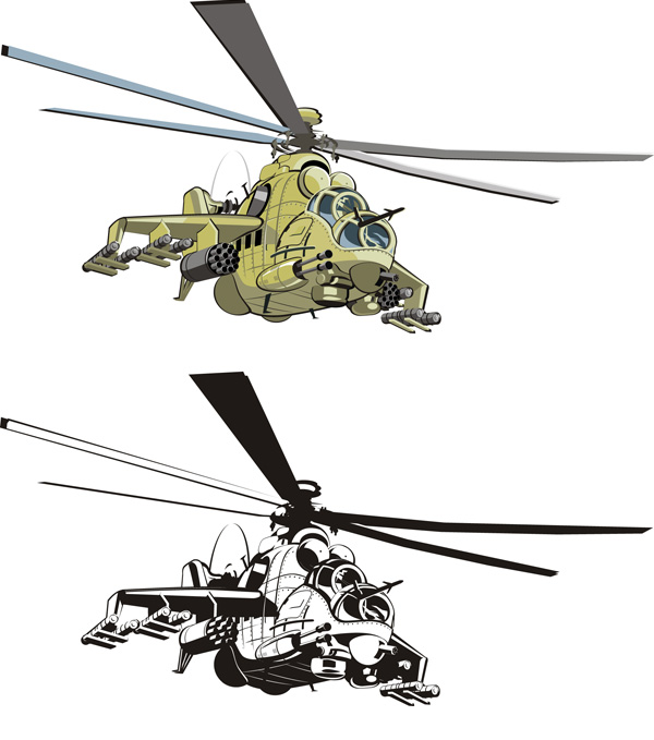 ต่อสู้ helicopters - Doe - Vector  