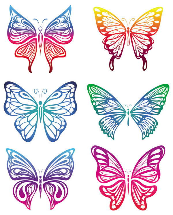 Farfalla taglio carta - vector 
