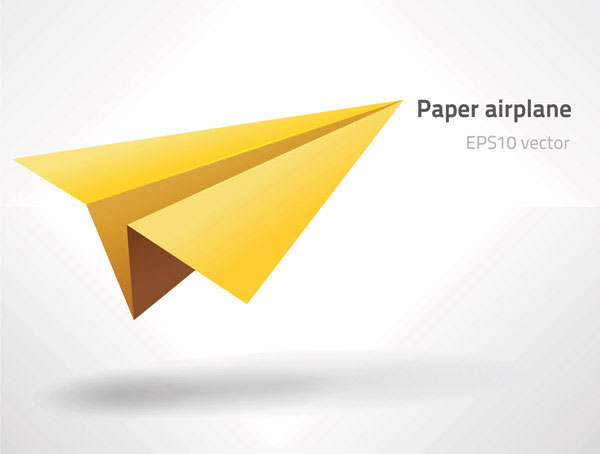 Material de vectores de avión de papel 