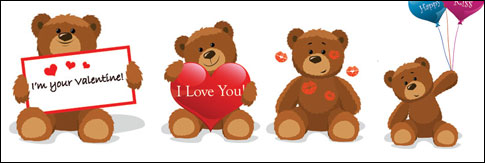 Love teddy bear Vector material
