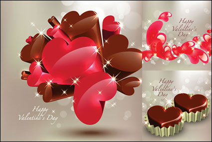 Stereoscopic heart-shaped chocolate Vector