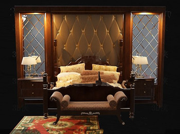 Luxury and retro brown bedroom