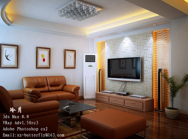 Modern style living room 3D model
