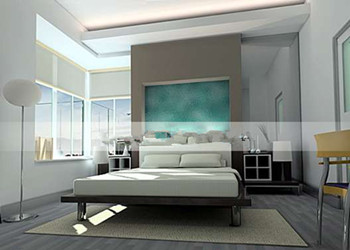 Fashion bright and simple bedroom