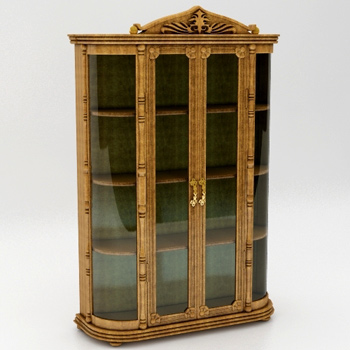 Continental transparent glass cabinet 3D model